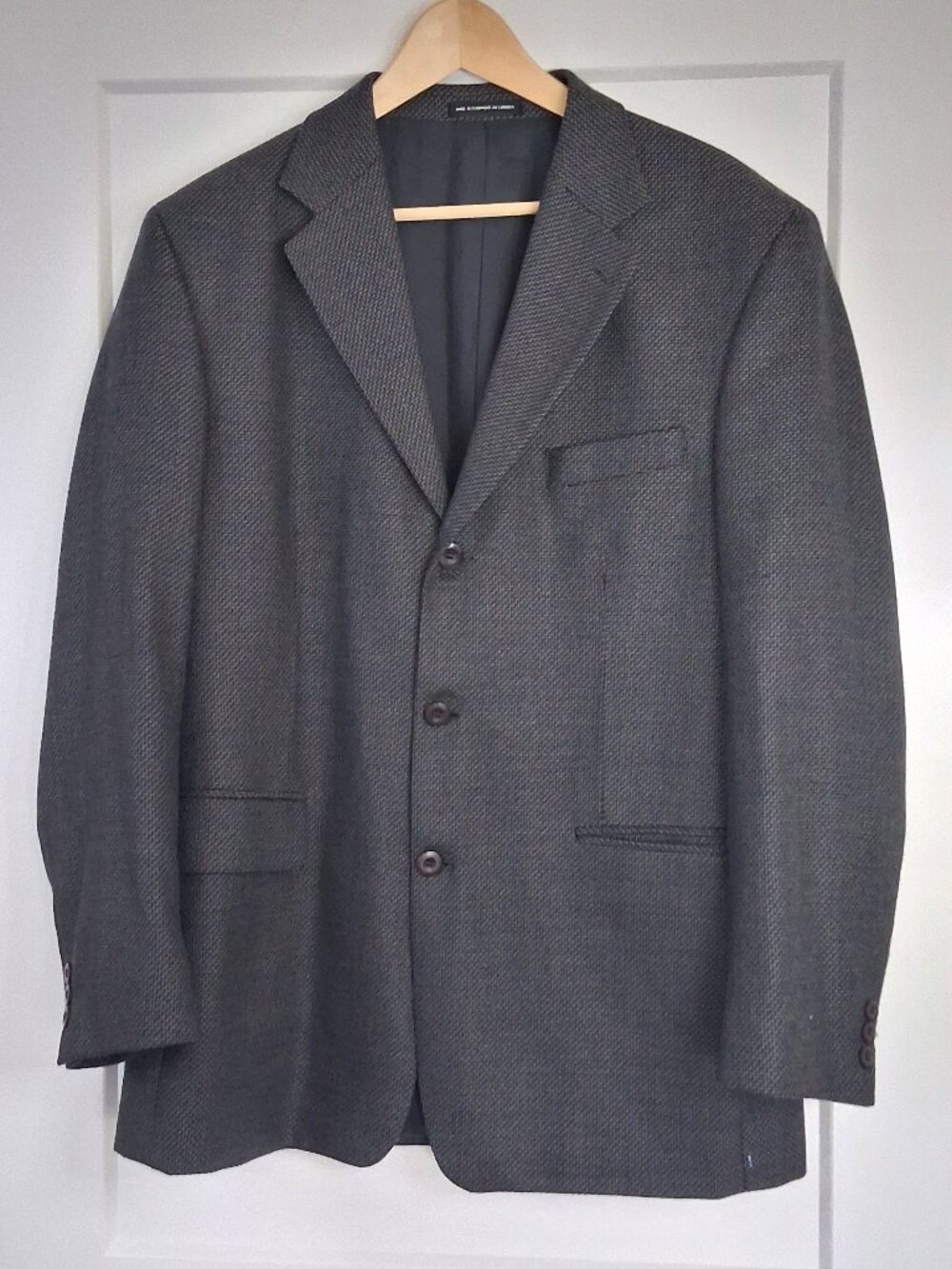 Como Milano Mens 42R Sport Coat Blazer 100% Wool Charcoal Textured Canada